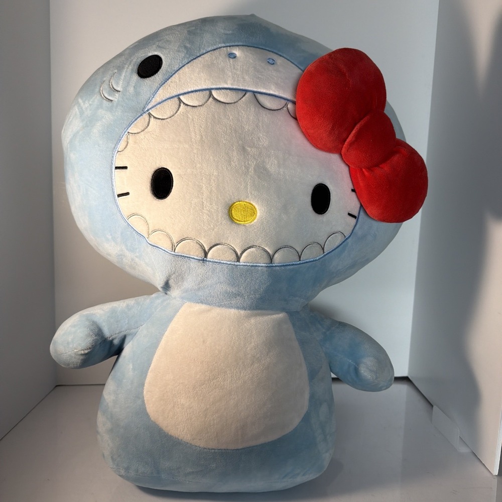 Giant Hello Kitty Plush Toy Shark 24 inch tall Sanrio Cute And Adorable Sky Blue